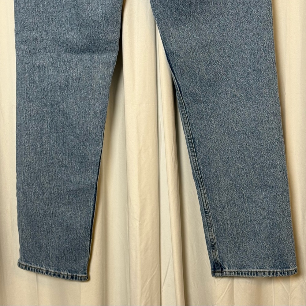GAP 90s Straight High Rise Jeans Light Wash Stretch Denim Women’s 32 / 14R - Picture 9 of 13